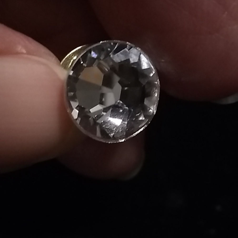 clear crystal tie tack